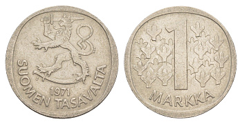 Финляндия 1 марка 1971 KM 49a медно-никель 4648-533