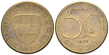 Австрия 50 грошей 1973 KM 2885 алюминиевая бронза 4576-913