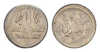 Германия игровой жетон в 1 марку ND диаметр 13 мм, вес 0,69 гр никель железо 4651-1221