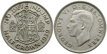 Великобритания 1/2 кроны 1939 Георг VI (1936-1952) KM 856, Spink 4080 серебро 4178-1041