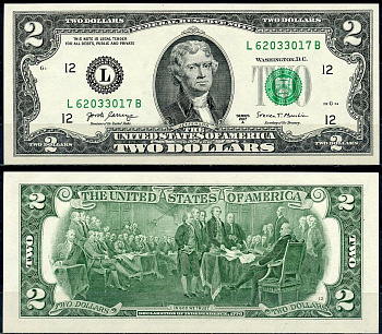 США 2 доллара 2017 Pick W545 бумага UNC (пресс) 7376-8-3-1