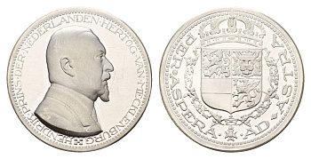 Нидерланды медаль из серии история Нидерландов - Генрих - супруг Вильгельмины первая половина XX века Per aspera ad astra (через тернии к звездам), диаметр 25 мм, вес 6,2 гр серебро PROOF 4671-1124