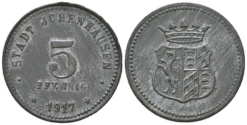 Ихенхаузен (Бавария) 5 пфеннингов 1917 Funck 224.2, Men18 15171.2 цинк 4164-314