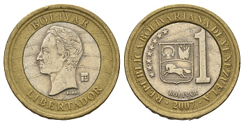 Венесуэла 1 боливар 2007 Симон Боливар Y 93 биметалл 4172-411