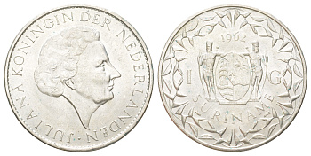 Суринам 1 гульден 1962 KM 15 серебро UNC 3896-433