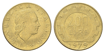 Италия 200 лир 1979 R, шестерня KM 105 алюминиевая бронза 4704-851