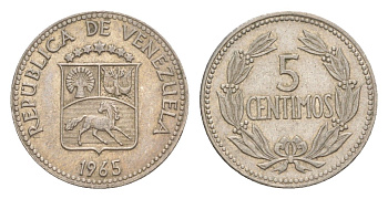 Венесуэла 5 сентимо 1965 Y 38.2 медно-никель 4649-846