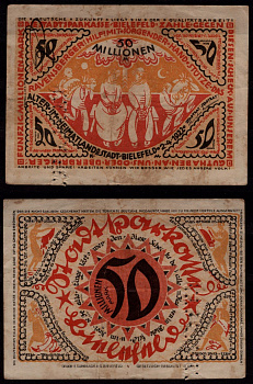 Германия, Билефельд 50000000 марок 1922 бумага 6289-56-2-2