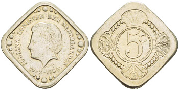 НИДЕРЛАНДЫ ЖЕТОН 1980 КОРОЛЕВА ЮЛИАНА (1948-1980) медно-никель 217-417