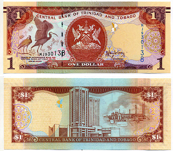 Тринидад и Тобаго 1 доллар 2014 модификация 2006, подпись 9 Pick 46а бумага UNC (пресс) 2197-17-2-2