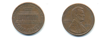 США 1 ЦЕНТ 1995 ЛИНКОЛЬН KM 201b цинк плакированный медью 179-457