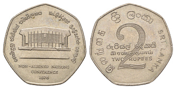 Шри-Ланка 2 рупии 1976 Конференция неприсоединившихся наций KM 142 медно-никель UNC 4672-733