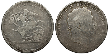 Великобритания 1 крона 181? Георг III (1760-1820) KM 675, Spink 3787 серебро 00-000
