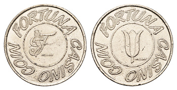 Нидерланды жетон казино диаметр 24 мм, вес 7,5 гр никель 210-515