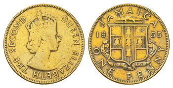 Ямайка 1 пенни 1955 KM 37 никель латунь 4628-635