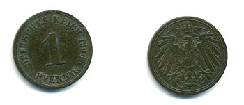 ГЕРМАНИЯ 1 ПФЕННИГ 1906 A KM 10, J. 10 медь 4379-913