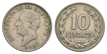 Сальвадор 10 сентаво 1967 KM 130 медно-никель 4620-147