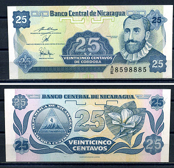 Никарагуа 25 сентаво ND (1991) Pick 170 a (2) бумага UNC (пресс) 8616-57-3-2