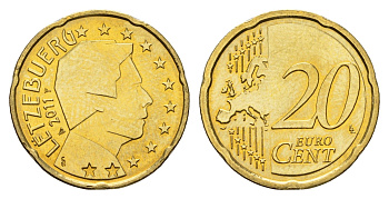 Люксембург 20 евроцентов 2011 KM 90 нордик UNC 217-736