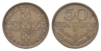 Португалия 50 сентаво 1975 KM 596 бронза 4674-756