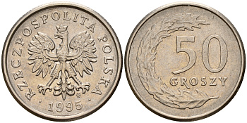Польша 50 грошей 1995 MW KM 281 медно-никель    4160-1259