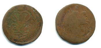 РОССИЯ 1 КОПЕЙКА 1760 медь 61-716