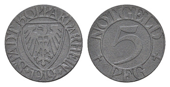 Боппард 10 пфеннигов 1919 Funck 53.2, Men05 3243.3, Men18 4165.3 цинк 4636-869