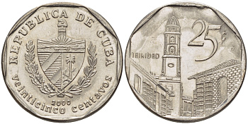 Куба 25 сентаво 2000 площадь в Тринидаде KM 577.2 сталь плакированная никелем 67-1156