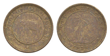 Либерия 1/2 цента 1937 KM 10 латунь 4614-854