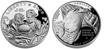 США 1/2 ДОЛЛАРА ( 50 ЦЕНТОВ ) 2008 D, ПТЕНЦЫ ЛЫСОГО ОРЛА KM NEW медно-никель PROOF 00-00