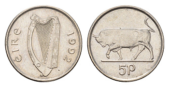 Ирландия5 пенсов1992быкKM 28медно-никельUNC4647-911