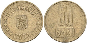 Румыния 50 бани 2006 KM 192 никель латунь 4573-541