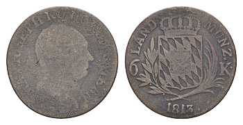 Бавария 6 крейцеров 1813 Максимилиан I (1806-1825) KM 686 серебро 4649-455