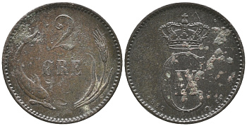 ДАНИЯ 2 ЭРЕ 1889 КРИСТИАН IX (1863-1906) KM 793.1 бронза 34-454