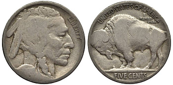 США 5 ЦЕНТОВ 1928 ИНДЕЕЦ, БИЗОН KM 134 медно-никель 27-634