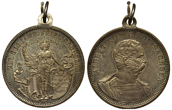 ГЕРМАНИЯ МЕДАЛЬ 1889 800 ЛЕТ САКСОНИИ, 27 мм, 9,94 гр PROOF 4044-632