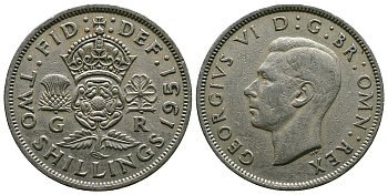 Великобритания 2 шиллинга (флорин) 1951 Георг VI (1936-1952) KM 878, Spink 4107 медно-никель 4607-724