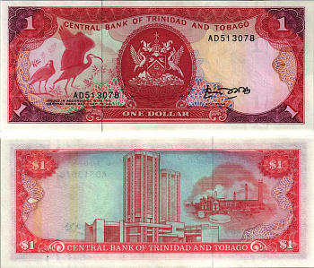 ТРИНИДАД И ТОБАГО 1 ДОЛЛАР 1985 ПОДПИСЬ 4 Pick 36а бумага UNC (ПРЕСС) 2192-54-1-1