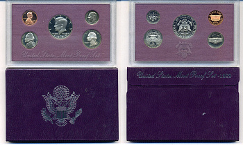 США годовой набор из 5 монет (1, 5, 10, 25 и 50 центов) 1989 в оригинальной упаковке KM PS161 (164a, A192, 195a, 201b и 202b) PROOF 8-2-02-37