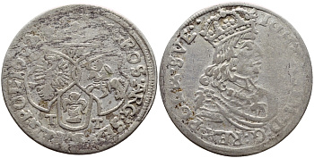 Польша 6 грошей 1662 Т.Т., Йохан Казимир (1649-1668) KM 91 серебро    1530-442