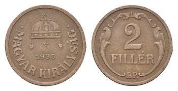 Венгрия 2 филлера 1935 BP KM 506 бронза 4665-443
