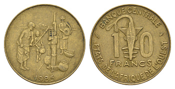 Западная Африка (BCEAO) 10 франков 1985 KM 10 медь алюминий никель 4656-841
