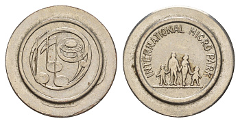 Европа жетон micro park international диаметр 24 мм, вес 5,3 гр медно-никель 4656-427