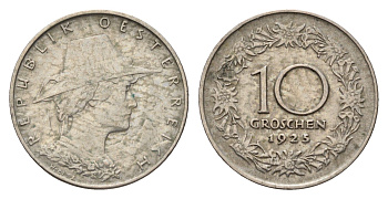 Австрия 10 грошей 1925 KM 2838 медно-никель 4619-1254