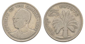 Гамбия 25 бутут 1971 KM 11 медно-никель 4641-1216