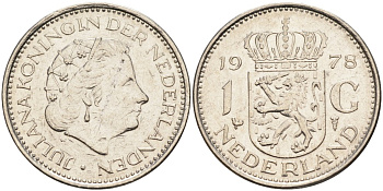 Нидерланды 1 гульден 1978 Юлиана (1948-1980) KM 184а никель 4171-133