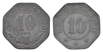 Унтер-Пайсенберг 10 пфеннигов 1917 Funck 557.2 цинк 4636-1222