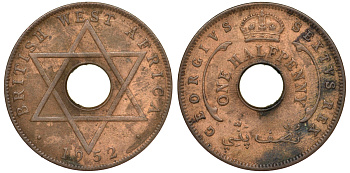 Британская Западная Африка 1/2 пенни 1952 H, Георг VI KM 27a бронза 25-1314