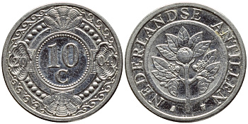Нидерландские Антилы 10 центов 2004 Беатрикс (1980-2013) KM 34 сталь плакированная никелем 4396-327