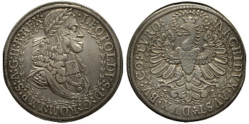 Австрия, Священная Римская империя 2 талера около 1670 Леопольд I (1657-1705) Dav. 3247 серебро 10-005-02